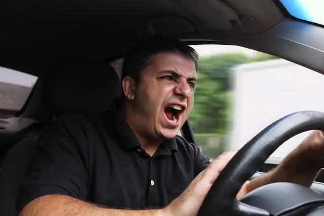 This is NOT the suspect, just a nice stock image for "road rage"